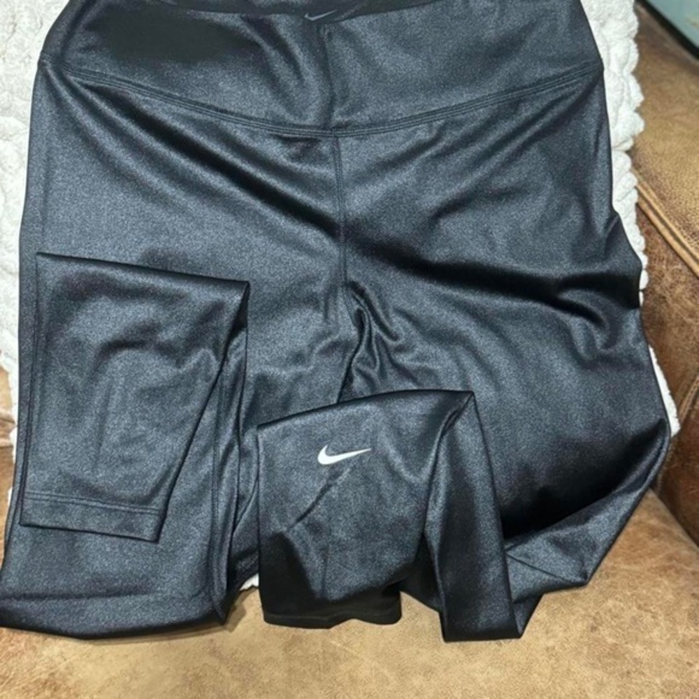 Nike Womens Black Dri-FIT Polyester Elastane Leggings with Pockets Size L